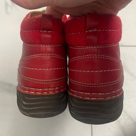 Joseph Seibel Red Leather Lace Up Ankle Boots Womens Size 40 Comfort - Picture 7 of 14